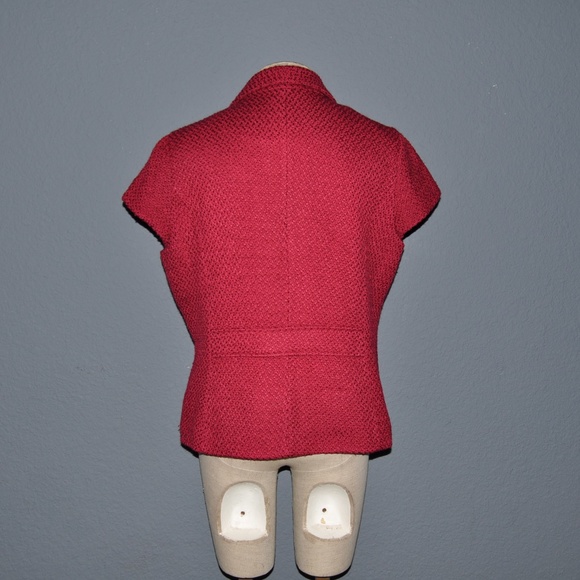 COLDWATER CREEK Cranberry Pebbled Boucle Jacket - Picture 5 of 8